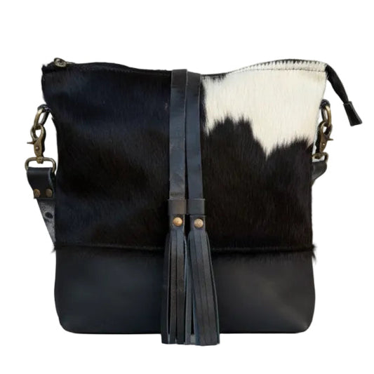 Black and White Cowhide with Tassels ~ Minimalist Style