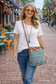Canvas Crossbody Purse for Women – Blue Turquoise Aztec Military Bag – Unique Western Gift Idea