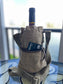 Water, Wine, Bourbon Bottle Sustainable Canvas Carrier with Zip Pocket