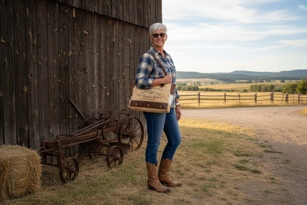 Boulangerie Weekender with Cowhide Trim Tote Bag