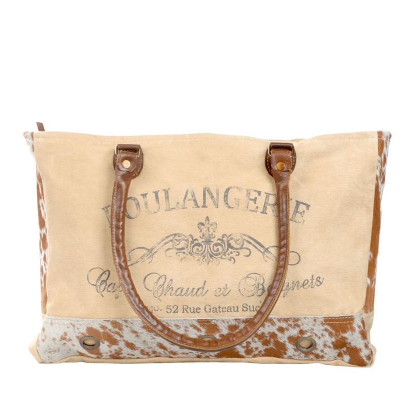 Boulangerie Weekender with Cowhide Trim Tote Bag