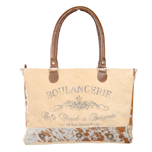 Boulangerie Weekender with Cowhide Trim Tote Bag