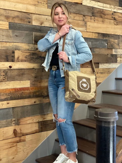 Concealed Carry Crossbody Purse – Queen Bee CCW Military Canvas Bag for Women – Everyday Carry Gift