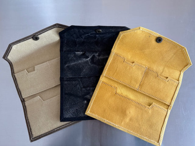 Yellow, Brown or Black Repurposed Military Minimalist Wallet