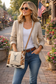 Canvas Crossbody Purse for Women – Small Deer Cowhide Trim Military Bag – Unique Rustic Gift Idea