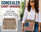 Conceal Carry CCW Bag with dual entry back padded compartment with both front back view. Large Front zip pocket with a distressed American Flag including all the US State names in the stars and stripes.