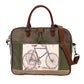 Repurposed Military Canvas Green Bicycle Messenger - Every Day Carry Bag