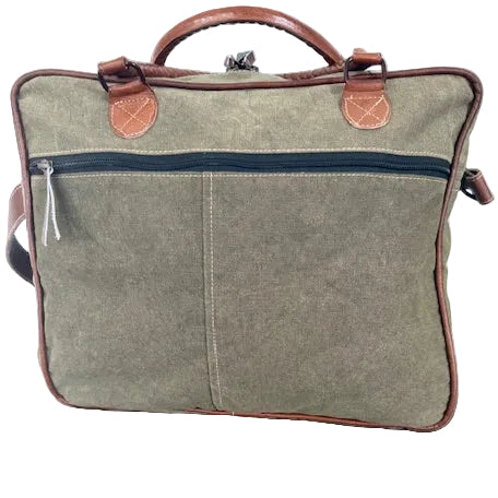 Repurposed Military Canvas Green Bicycle Messenger - Every Day Carry Bag