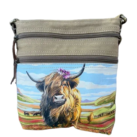 NEW! Cute Highland Cow Small Sustainable Crossbody Bag