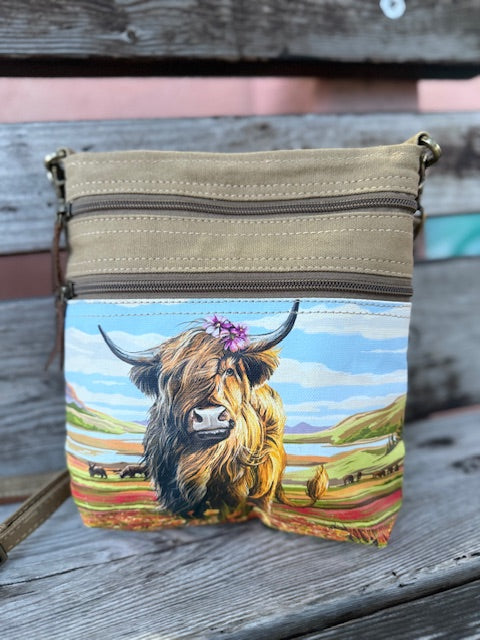 NEW! Cute Highland Cow Small Sustainable Crossbody Bag