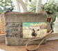 Texas Longhorn Wristlet with Vintage Postmark ~ Makeup Bag or Pouch