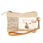 Texas Longhorn Wristlet with Vintage Postmark ~ Makeup Bag or Pouch