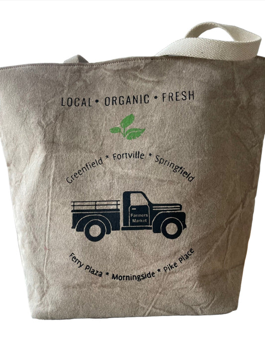 Large Market Tote - Local * Organic * Fresh * Strong, Durable and Upcycled!
