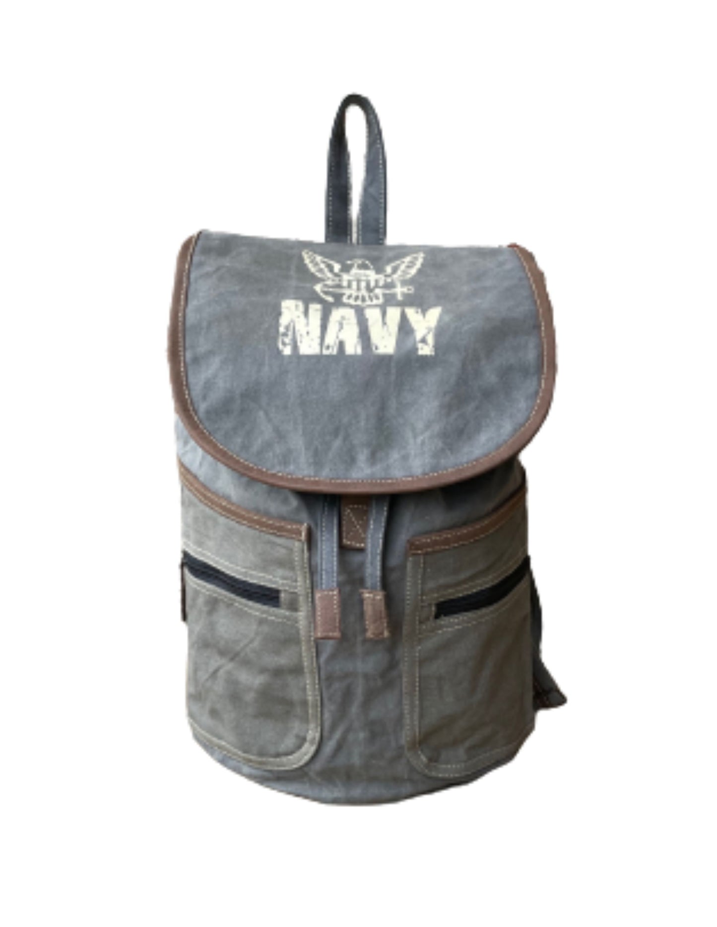 Unisex Gray Sustainable Canvas Backpack — Choose Your Branch and Print
