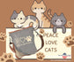 Canvas Crossbody Purse for Women – Peace Love Cats Groovy Military Bag – Unique Gift for Cat Lovers