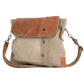 Sustainable Canvas with Leather Flap Shoulder Crossbody Bag ~ Goes with Everything!