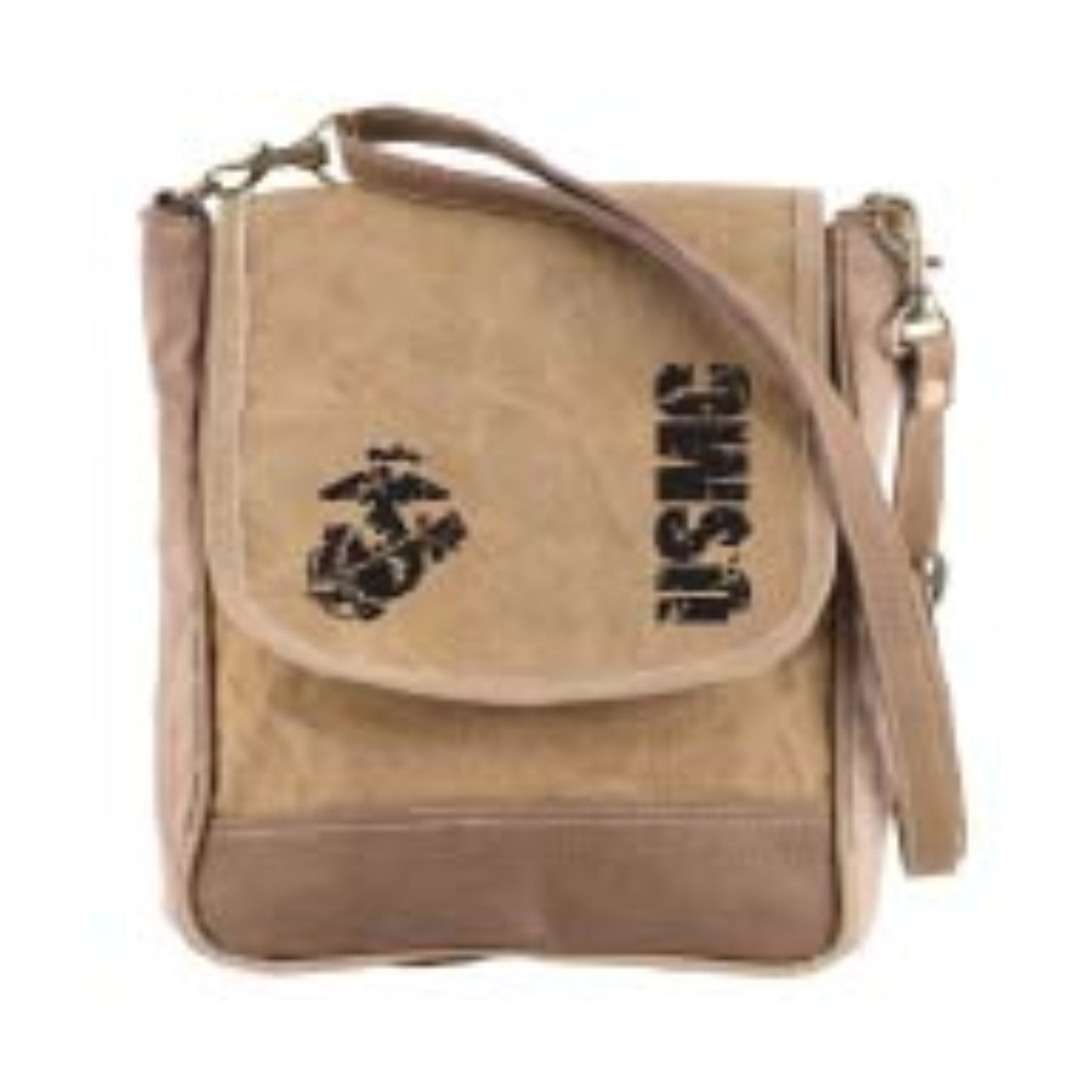USMC MARINE Sustainable Military Canvas Crossbody Messenger Bag