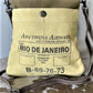UpCycled  Rio De Janeiro Sustainable Canvas Bag Crossbody Purse - Vintage Airline Bag Tag