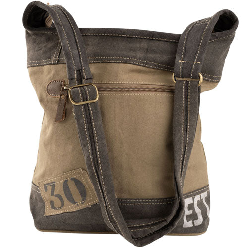 Recycled Military Canvas Freedom Rider Cowboy Skull Crossbody Bag