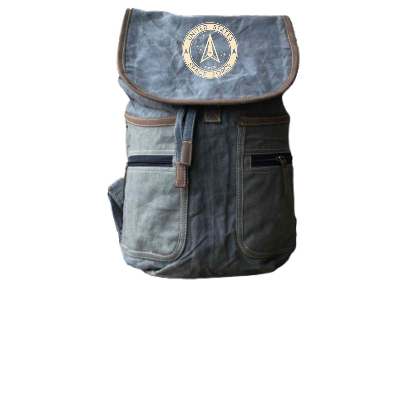 Unisex Gray Sustainable Canvas Backpack — Choose Your Branch and Print