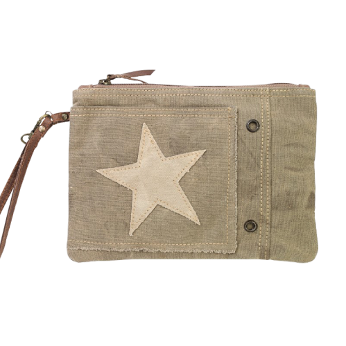 UpCycled Star Wristlet - Stand Alone or Great Add to Another Bag!