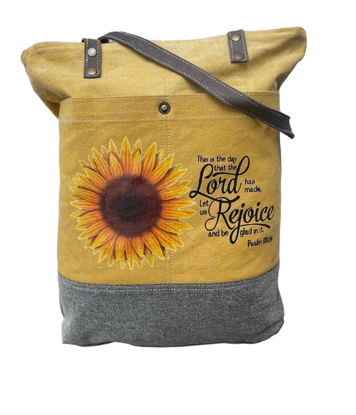 Teal deals Sunflower Large Lined Tote Purse