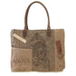 to the moon and back a la lune et retoue tote bag repurposed military canvas purse with crossbody strap