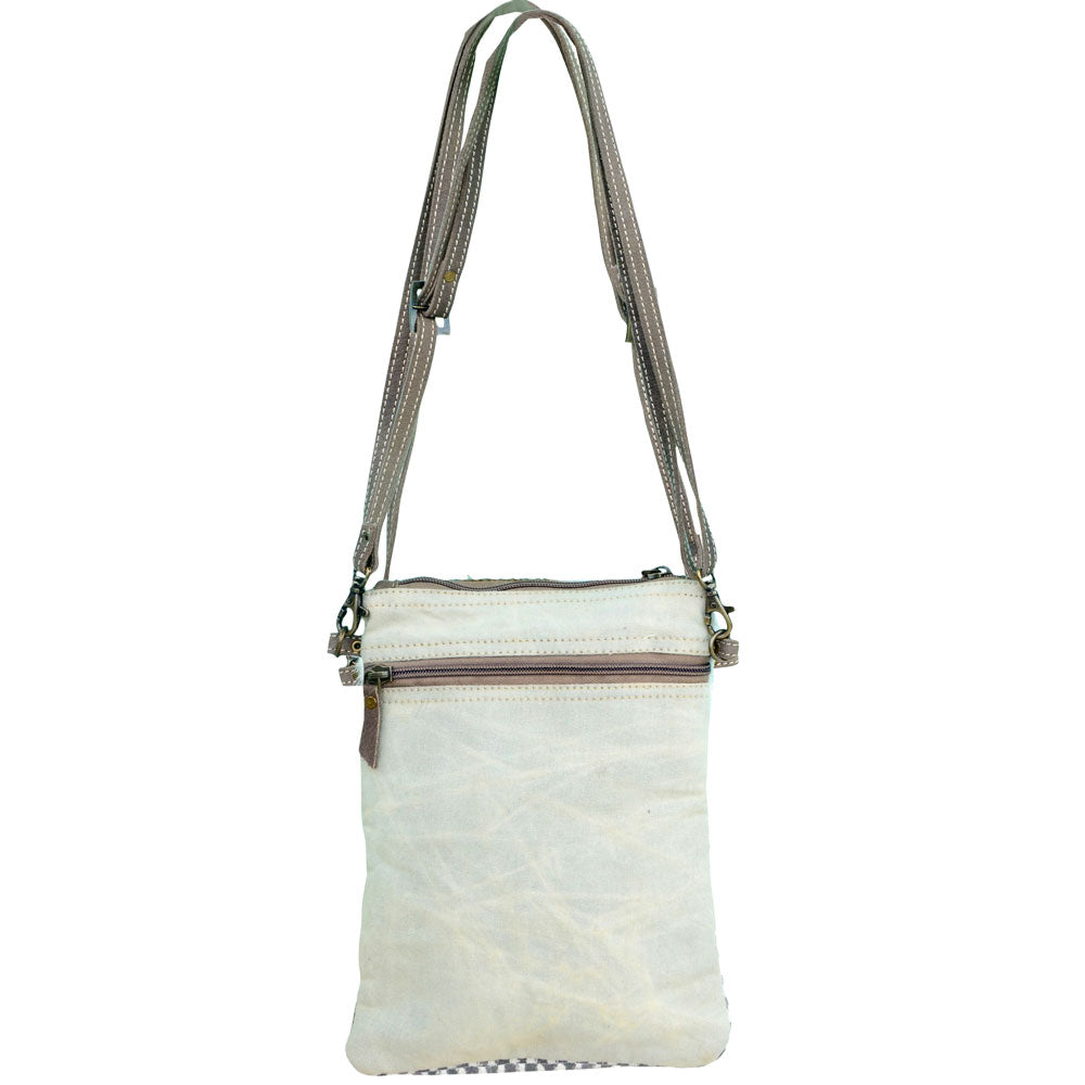 NEW! Trellis Cowhide and Canvas Crossbody Bag
