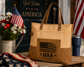 Patriotic Canvas Handbag – 250th Anniversary Two Tone Tote for Women – USA 1776-2026 Gift Idea