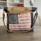 Patriotic American Flag Tote Bag with Luggage Sleeve for Easy Traveling!