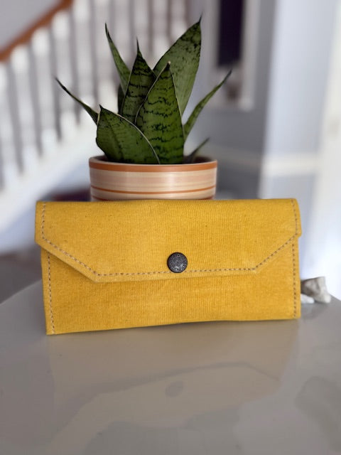 Yellow, Brown or Black Repurposed Military Minimalist Wallet