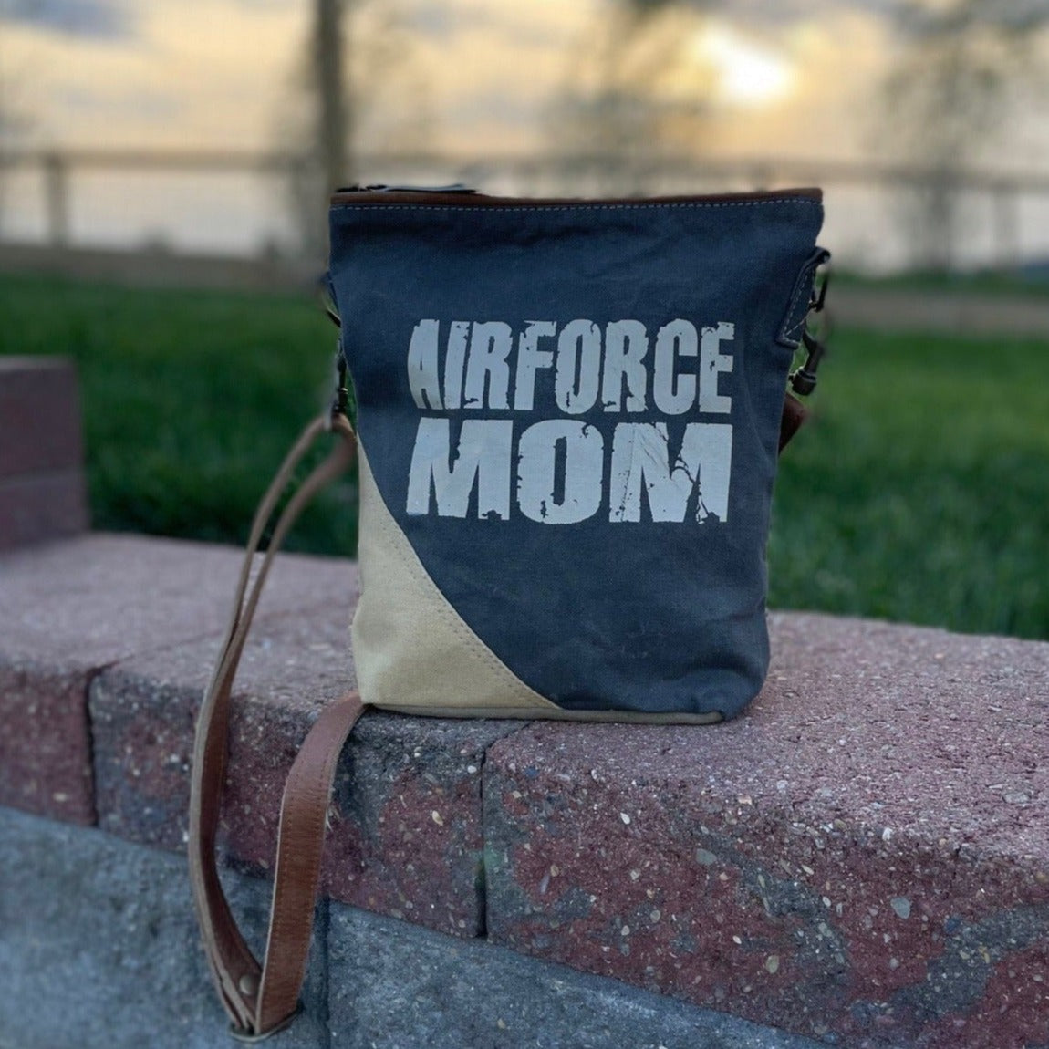 Air Force Mom Purse Crossbody Sustainable Canvas Bag - Air Force Proud! Great Gift for Mom!