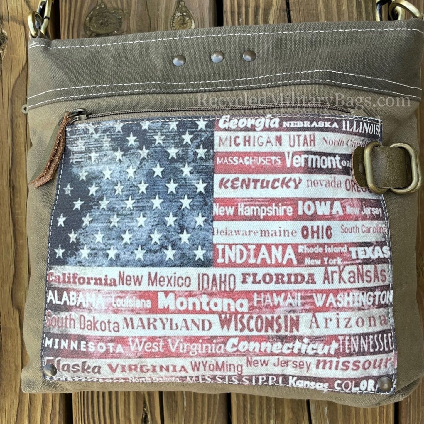 Patriotic American Flag State Crossbody Bag ~ Show Your Pride and Carry it With YOU!
