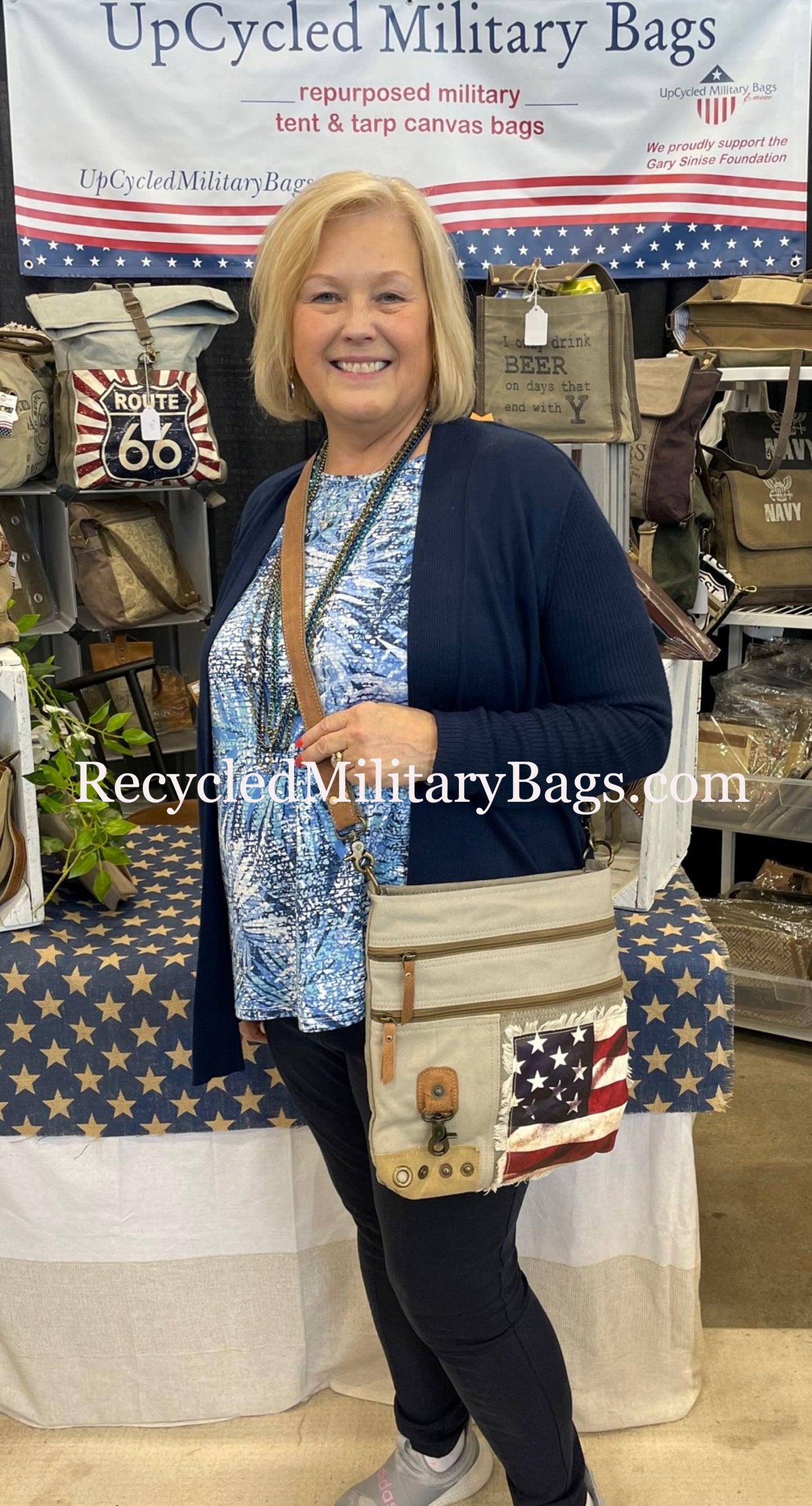 American Flag Patriotic Sustainable Crossbody Purse! Red, White & Blue USA True!