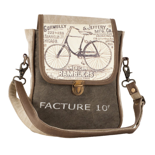 Vintage American Rambler Bicycle Sustainable Canvas Bag Crossbody Purse