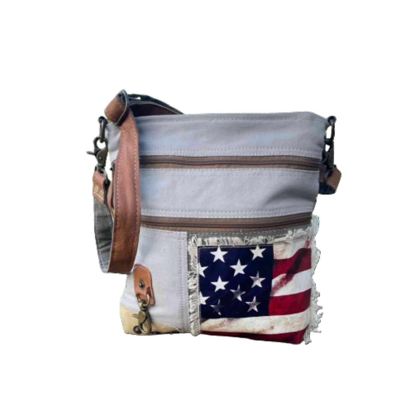 American Flag Patriotic Sustainable Crossbody Purse! Red, White & Blue USA True!