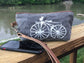 UpCycled Canvas Wristlet Vintage Bicycle Clutch or Cosmetic Bag