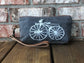 UpCycled Canvas Wristlet Vintage Bicycle Clutch or Cosmetic Bag