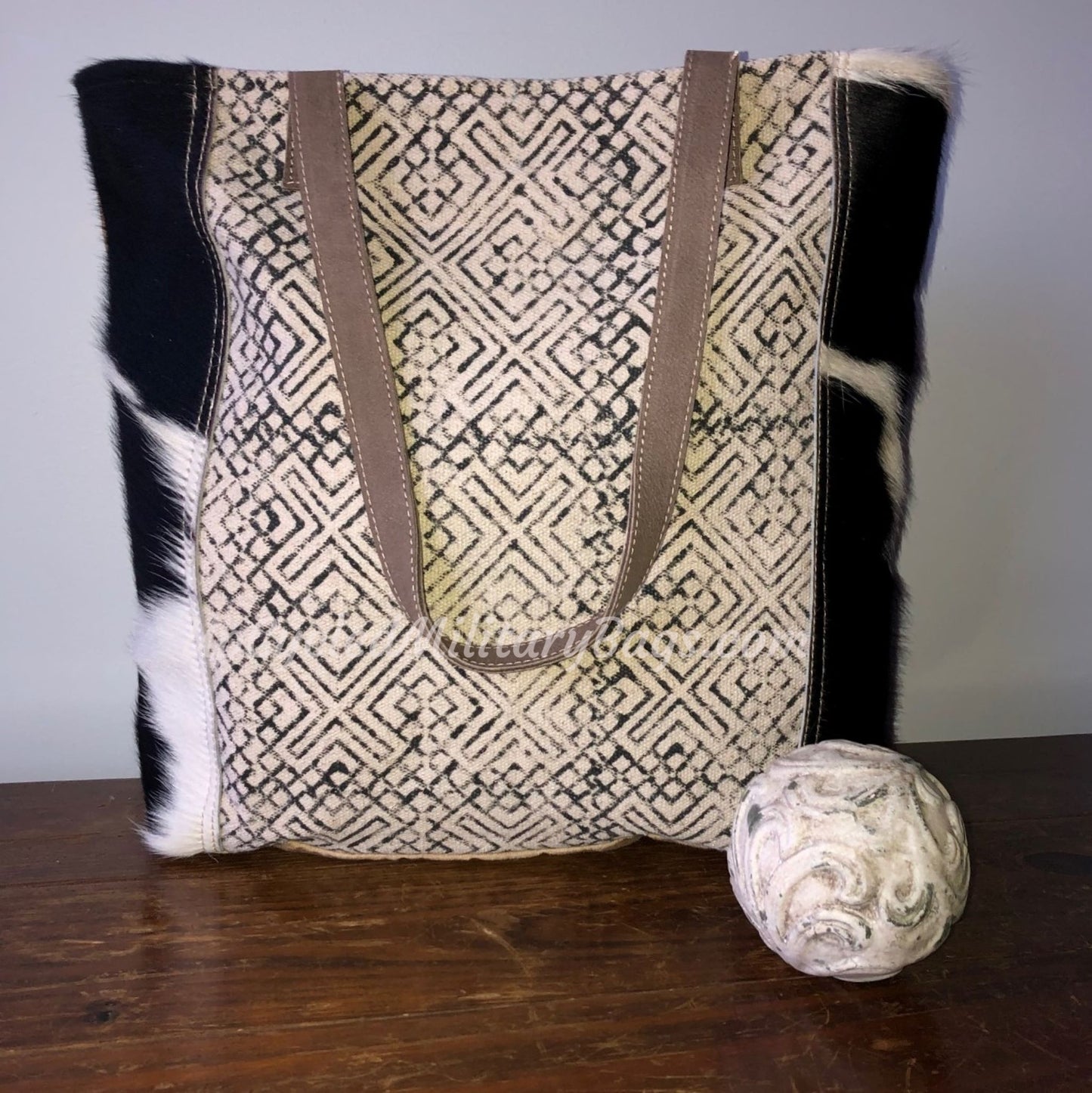 Black & White Hair on Hide Shoulder Bag Purse ~ Classic and Gorgeous Sustainable Tote!
