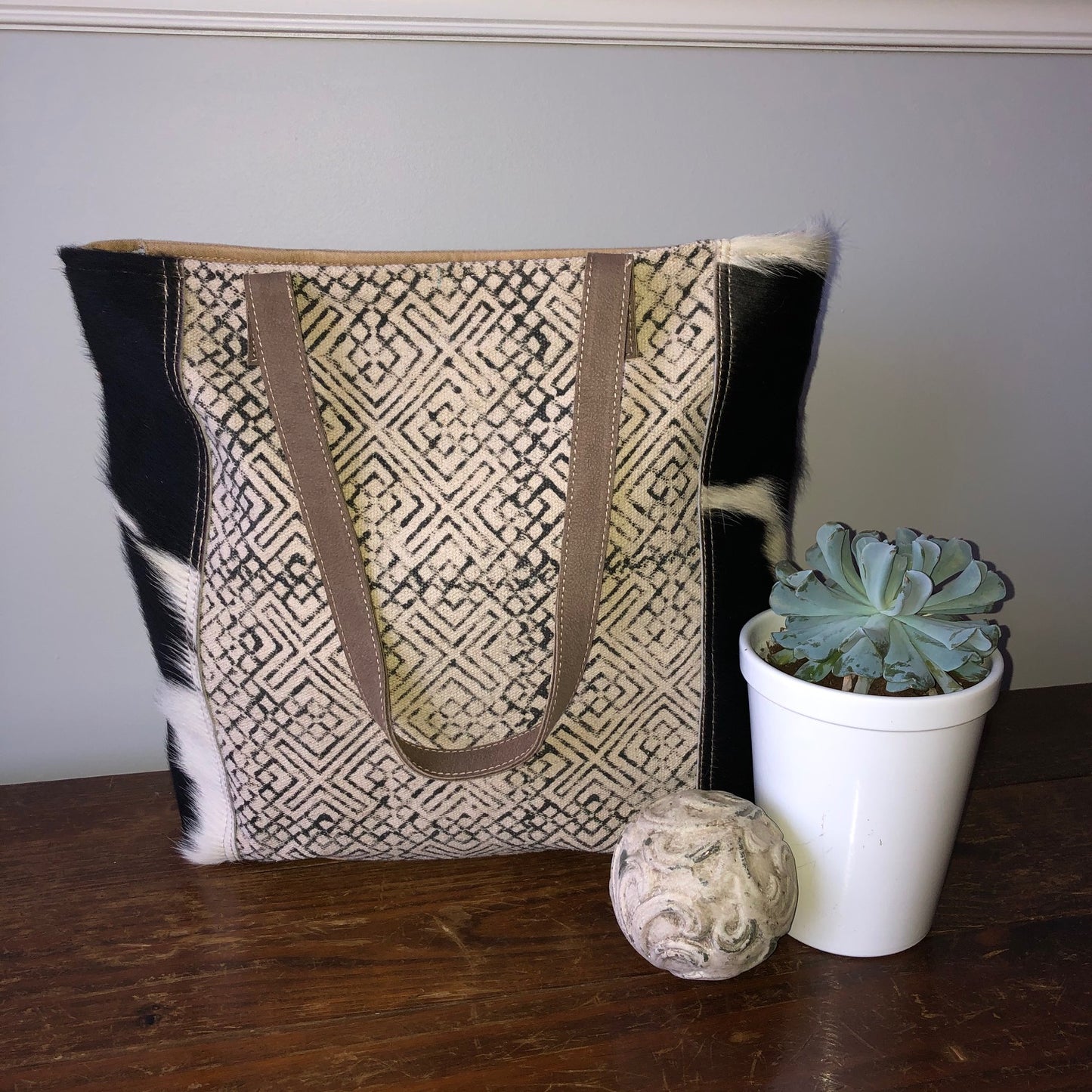 Black & White Hair on Hide Shoulder Bag Purse ~ Classic and Gorgeous Sustainable Tote!