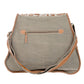 Western Inspired Sustainable Canvas Purse & Hide Leather Satchel Crossbody Messenger Style Bag! Big and Beautiful!