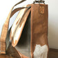 Western Inspired Sustainable Canvas Purse & Hide Leather Satchel Crossbody Messenger Style Bag! Big and Beautiful!