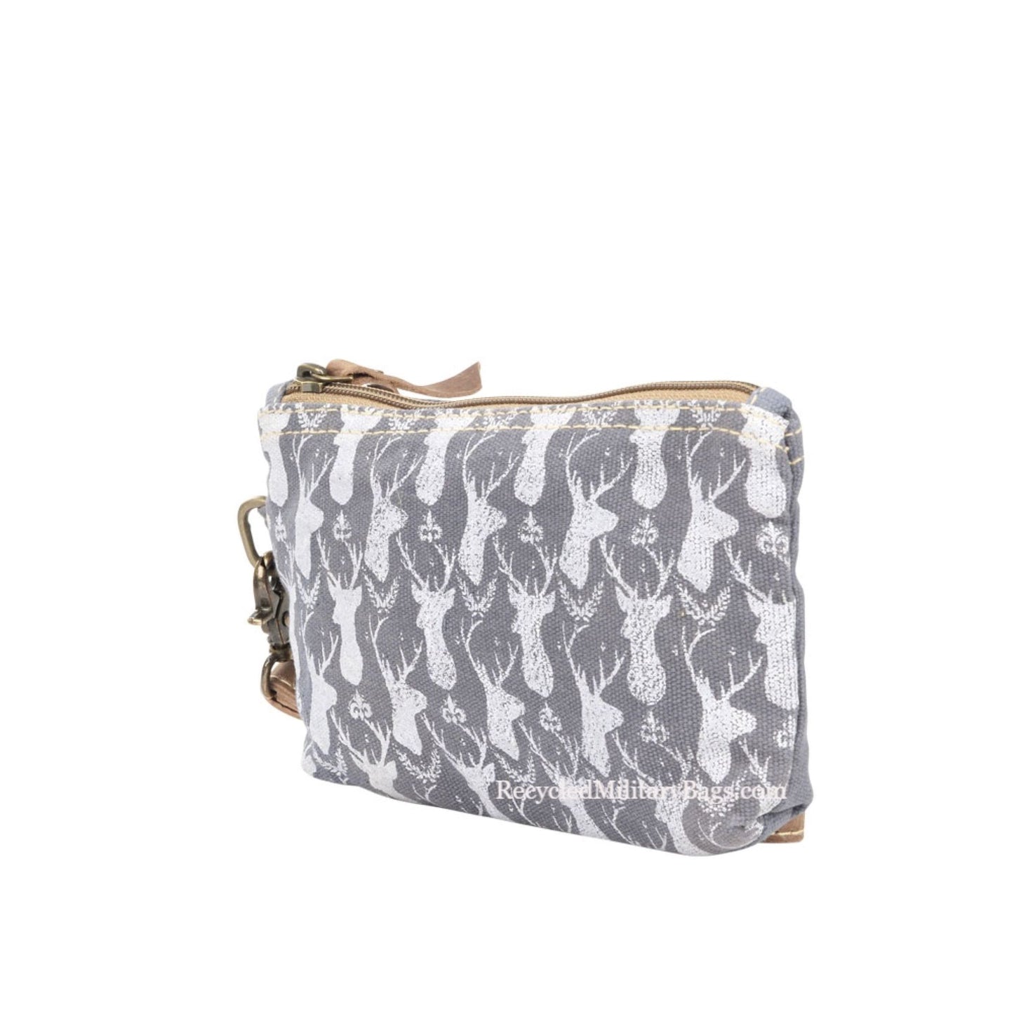 Canvas Deer Sustainable Wristlet, Makeup Bag or Coin Purse! You decide!