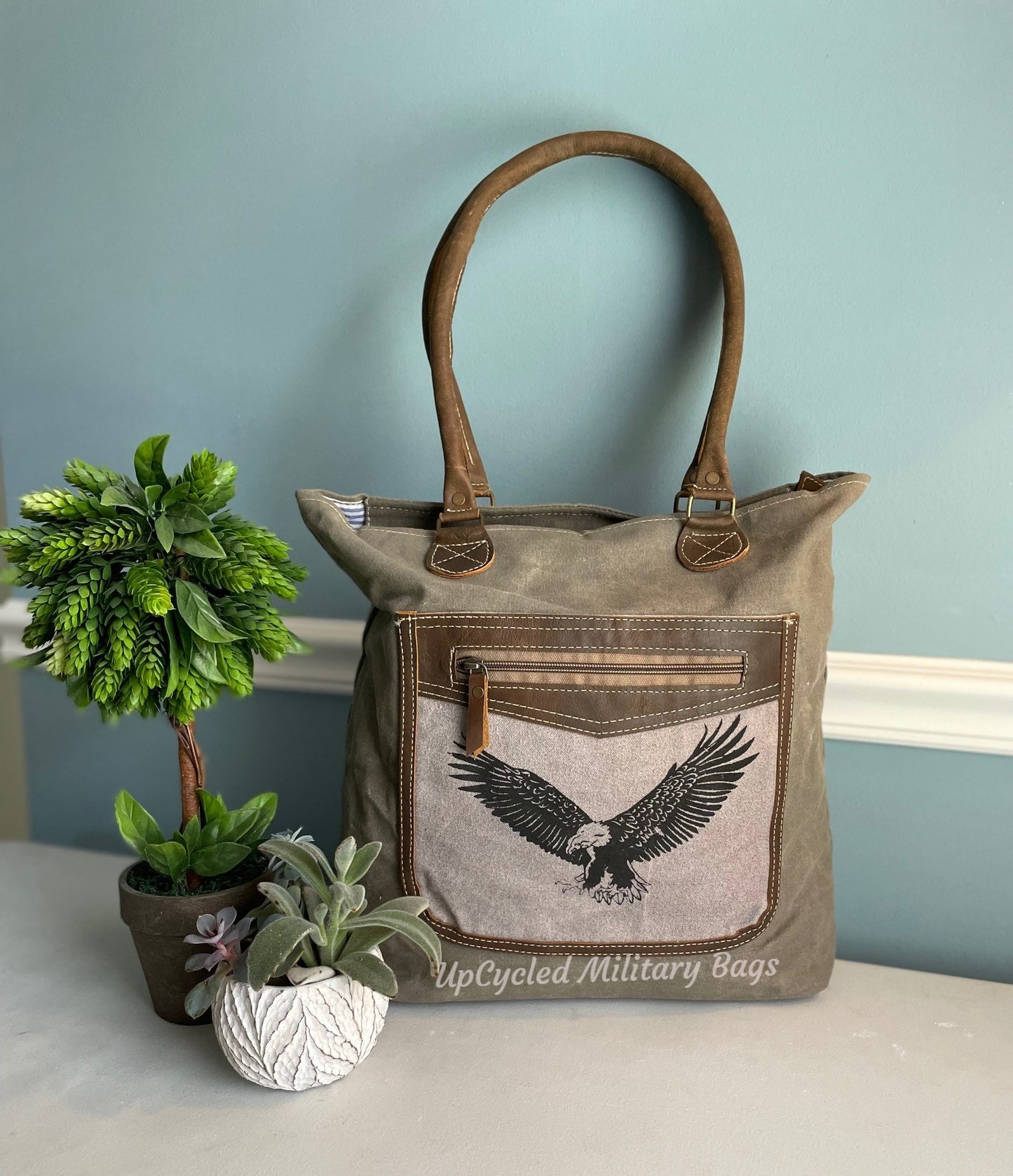 Bald Eagle Shoulder Tote Bag is Patriotic and Proud! Great Travel Bag