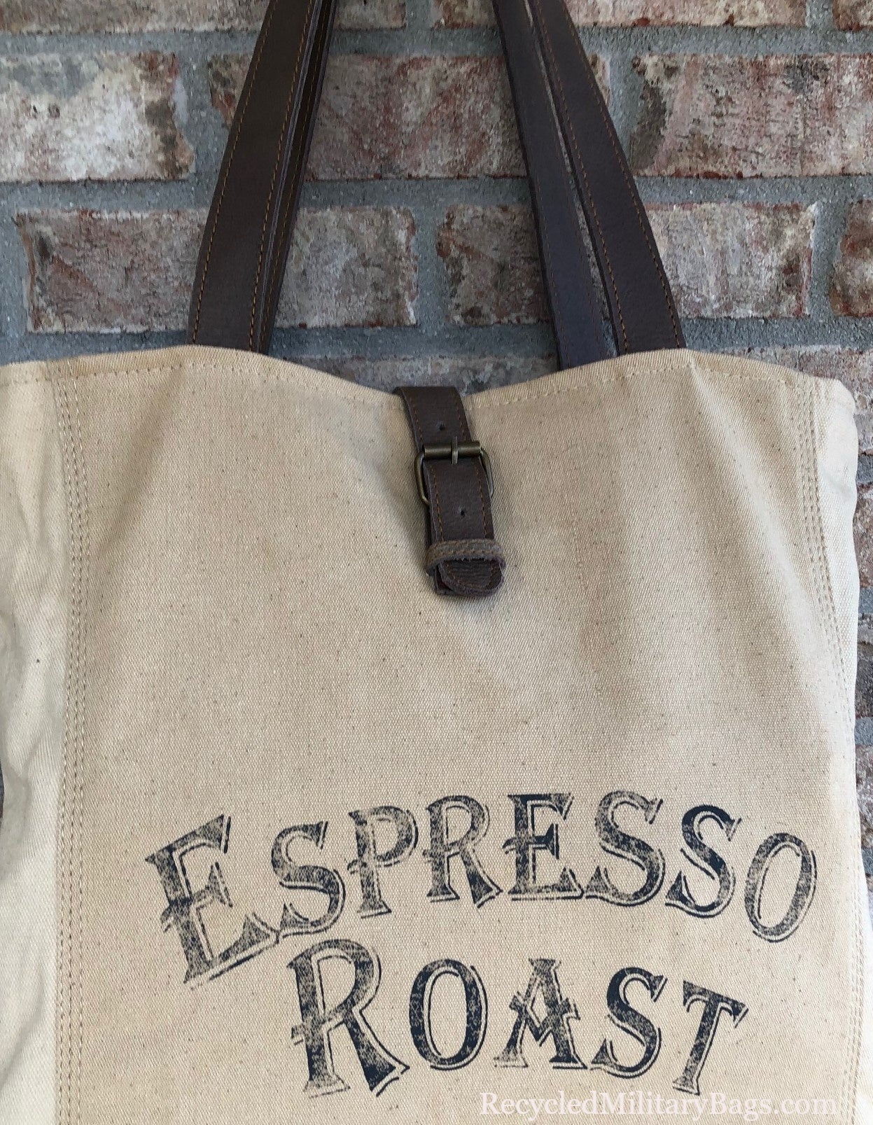 UpCycled Canvas Espresso Roast Shoulder Tote Bag