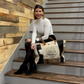 London Sustainable Canvas and Cow Hide Weekender Large Tote Bag - Style, Class and Function!