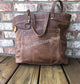 Distressed UpCycled Leather Shoulder Bag Purse Tote or Travel Bag!