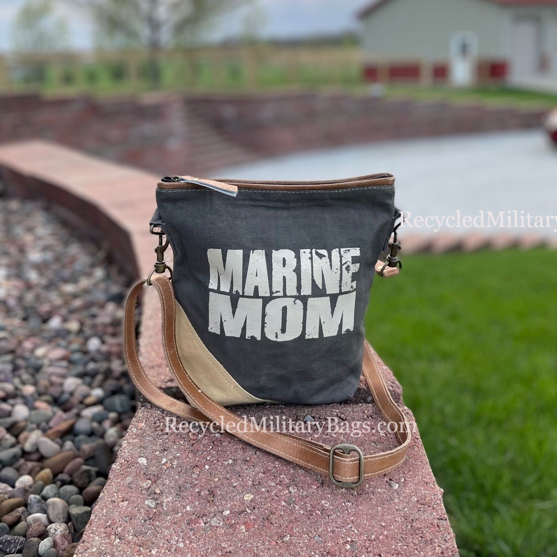 Marine Mom Crossbody Canvas Bag - Air Force Proud! Great Gift for