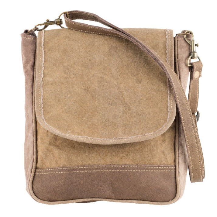 Small Messenger Sustainable Canvas Crossbody Purse, Man or Simple Minimalist Bag