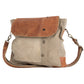 UpCycled Military Canvas and Leather Flap Shoulder CrossBody Bag ~ A Best Seller!